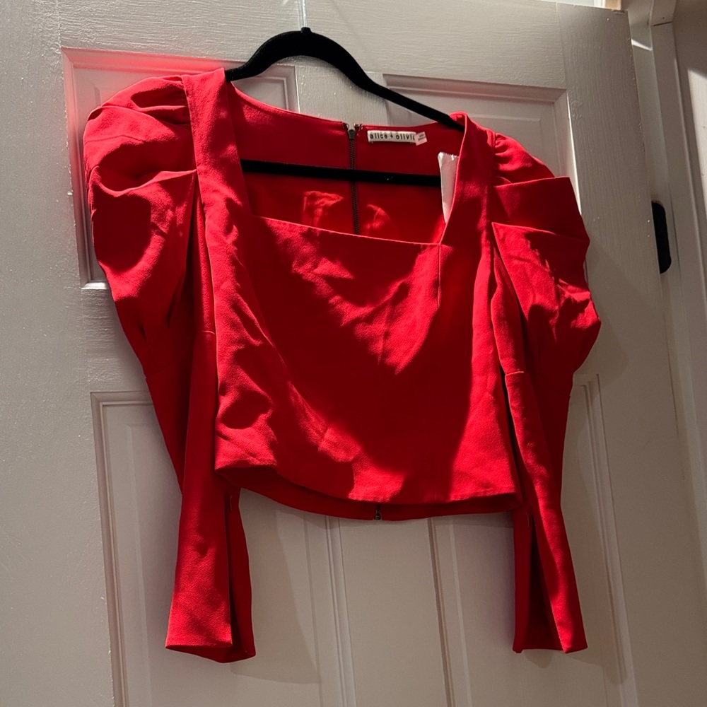 Alice + Olivia Bold Red Blouse